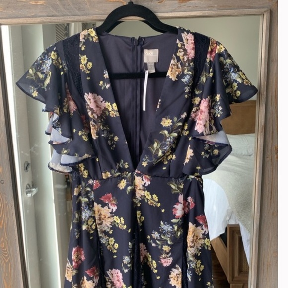 NWT ASOS Design Navy Floral Midi Dress, Size 6 - Picture 5 of 7